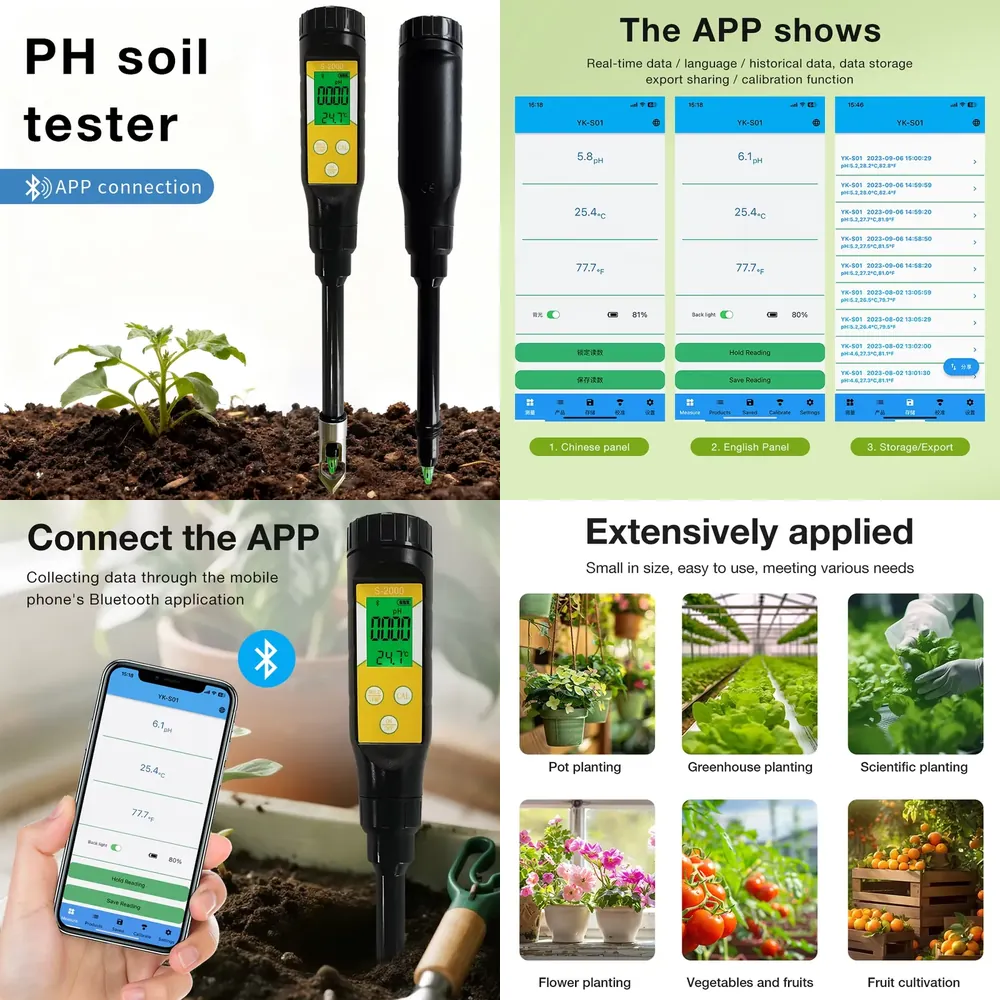 Plant Pot - WAP01 Intelligenter Boden-pH-Meter für Hochpräzise Temperatur-