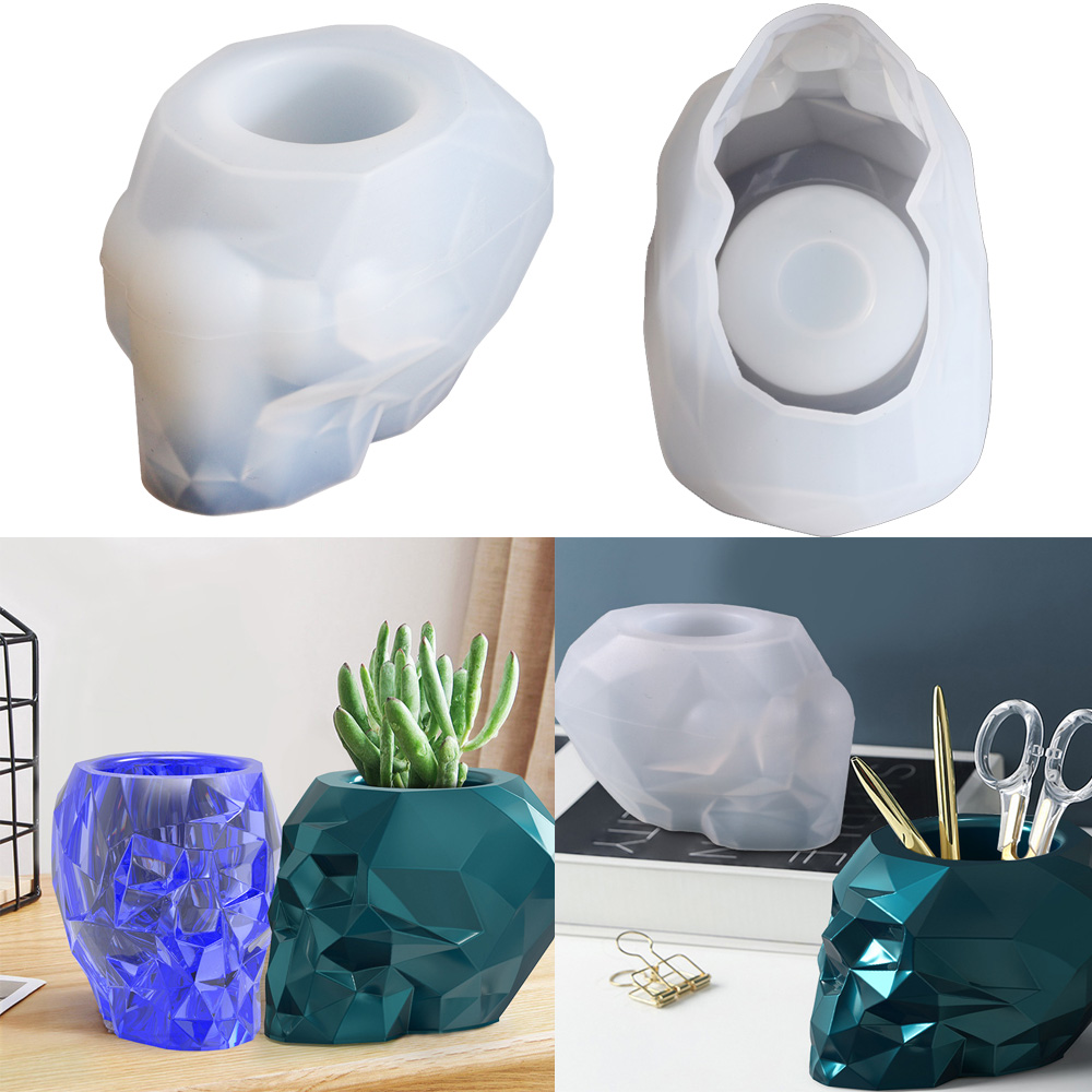 Succulent Set - Schädel Form Form Stift Halter Silikon
